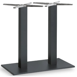 Pied de table rectangulaire colonne Lugano latéral pour terrasse de restaurant en aluminium design épuré gris ou noir 