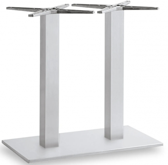 Pied de table rectangulaire colonne Lugano latéral pour terrasse de restaurant en aluminium design épuré gris ou noir 