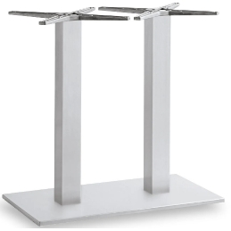 Pied de table rectangulaire colonne Lugano latéral pour terrasse de restaurant en aluminium design épuré gris ou noir 