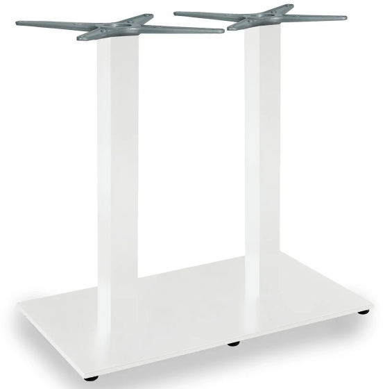 Pied de table colonne Zurigo latéral rectangulaire pour 4 aluminium peint pour extérieur blanc noir gris alu brillant Pour plat