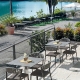 Pied de table colonne Lugano carré Bases en aluminium peint design épuré simple et pratique pour terrasse restaurant gris ou no