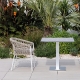 Pied de table colonne Lugano carré Bases en aluminium peint design épuré simple et pratique pour terrasse restaurant gris ou no