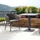 Pied de table colonne Lugano carré Bases en aluminium peint design épuré simple et pratique pour terrasse restaurant gris ou no