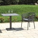 Pied de table colonne Lugano carré Bases en aluminium peint design épuré simple et pratique pour terrasse restaurant gris ou no