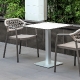 Pied de table colonne Lugano carré Bases en aluminium peint design épuré simple et pratique pour terrasse restaurant gris ou no