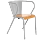 Fauteuil Bridge 5008 bois Adico Dossier: metal; Fonction: empilable x 8; Structure: acier laqué, aluminium; Assise: bois; Couleu