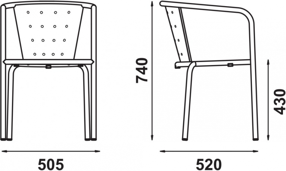 Fauteuil Bridge 508 Adico Dossier: metal; Fonction: empilable x 8; Structure: acier laqué; Assise: bois, metal; Couleur: aux cho