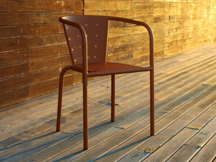 Fauteuil Bridge 508 Adico Dossier: metal; Fonction: empilable x 8; Structure: acier laqué; Assise: bois, metal; Couleur: aux cho