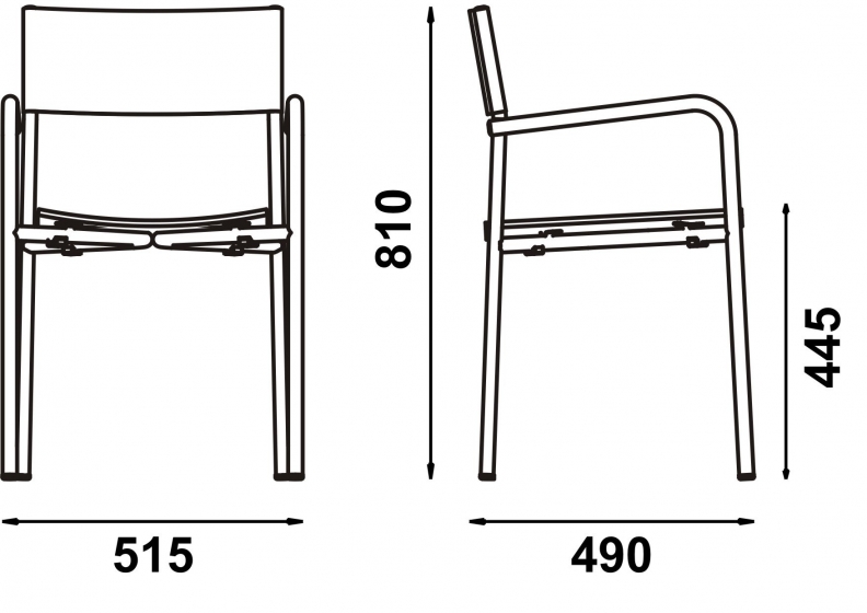 Fauteuil Bridge Réalisateur Adico Dossier: metal; Fonction: empilable x 8; Structure: acier laqué; Assise: bois; Couleur: aux ch