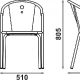 Fauteuil Bridge Libelo Adico Dossier: metal; Fonction: empilable x 8; Structure: acier laqué; Assise: bois, metal; Couleur: aux 