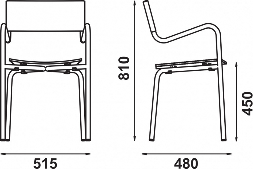 Fauteuil Bridge Z Adico Dossier: metal; Fonction: empilable x 8; Structure: acier laqué; Assise: bois; Couleur: aux choix person