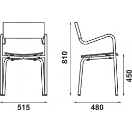 Fauteuil Bridge Z Adico Dossier: metal; Fonction: empilable x 8; Structure: acier laqué; Assise: bois; Couleur: aux choix person