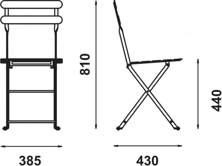 Chaise 403 Adico Dossier: metal; Fonction: pliable; Structure: acier laqué; Assise: bois, metal; Couleur: aux choix personnalisa