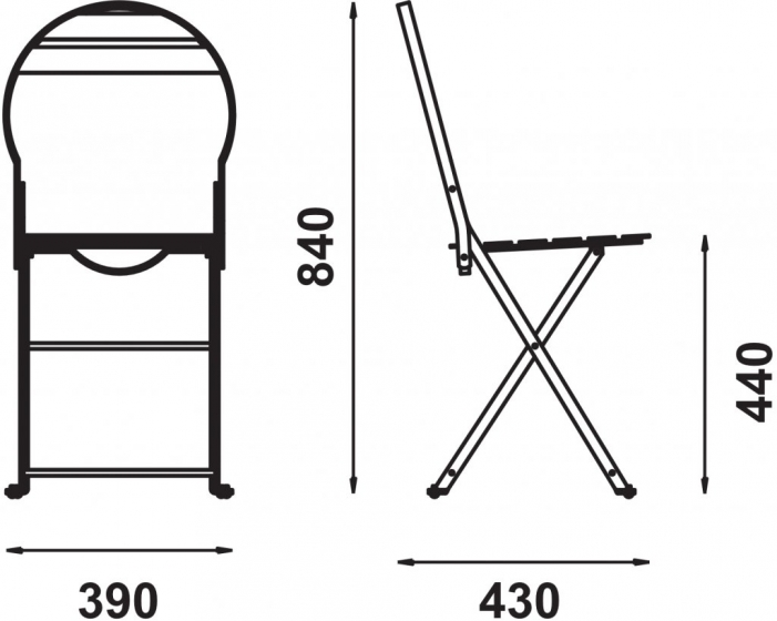 Chaise 404 Adico Dossier: metal; Fonction: pliable; Structure: acier laqué; Assise: bois, metal; Couleur: aux choix personnalisa