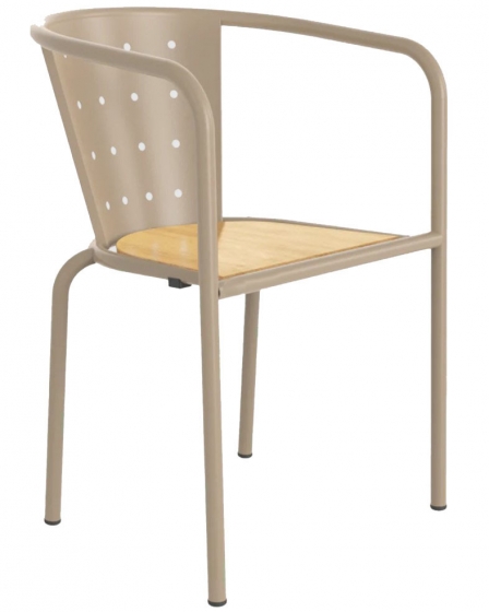 Fauteuil Bridge 508 Adico Dossier: metal; Fonction: empilable x 8; Structure: acier laqué; Assise: bois, metal; Couleur: aux cho