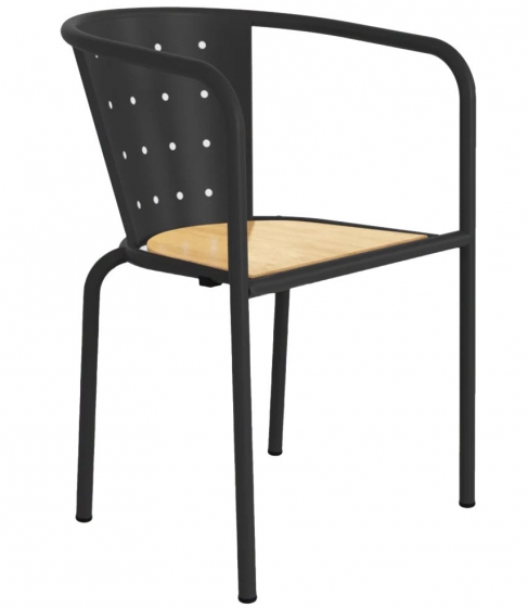 Fauteuil Bridge 508 Adico Dossier: metal; Fonction: empilable x 8; Structure: acier laqué; Assise: bois, metal; Couleur: aux cho