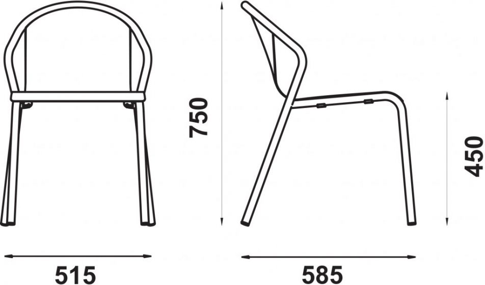 Fauteuil Bridge Manel Adico Dossier: metal; Fonction: empilable x 8; Structure: aluminium laqué peint; Assise: metal; Couleur: a