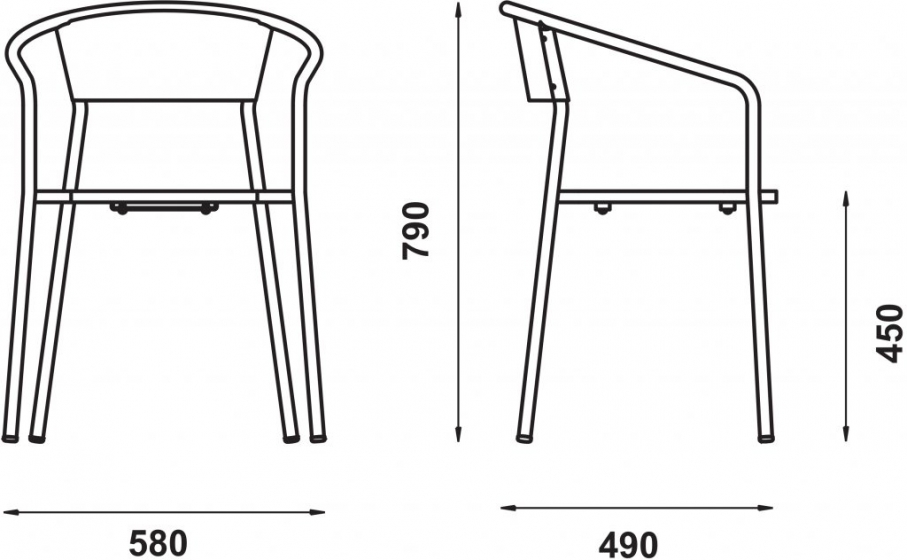 Fauteuil Bridge Andaluza Adico Dossier: metal; Fonction: empilable x 8; Structure: acier laqué; Assise: bois, metal; Couleur: au