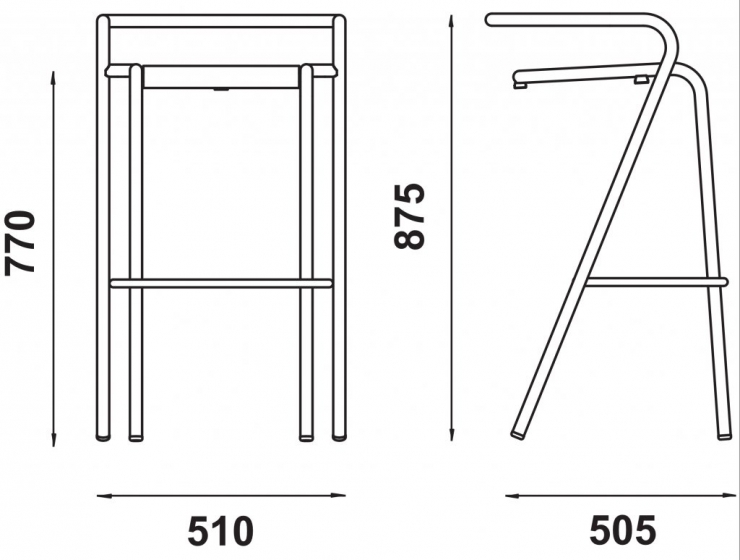 Tabouret 5008 B Adico Dossier: metal; Fonction: empilable x 4; Structure: acier laqué; Assise: metal; Couleur: aux choix personn