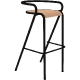 Tabouret 5008 B bois Adico Dossier: metal; Fonction: empilable x 4; Structure: acier- revêtement en poudre; Assise: bois; Couleu