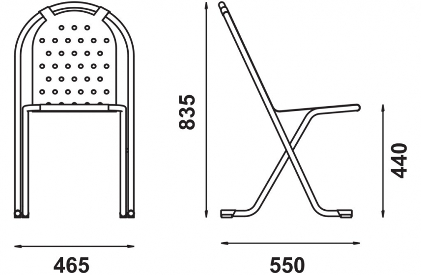 Chaise 5005 Adico Dossier: metal; Fonction: empilable x 12; Structure: acier laqué; Assise: metal; Couleur: aux choix personnali