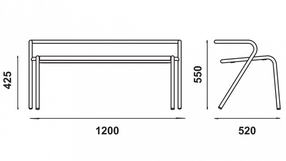 Banc 5008 C Adico Fonction: empilable x 4; Structure: acier laqué; Assise: metal; Couleur: aux choix personnalisable 5008, extér