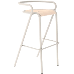 Tabouret 5008 B bois Adico Dossier: metal; Fonction: empilable x 4; Structure: acier- revêtement en poudre; Assise: bois; Couleu