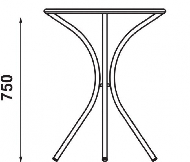 Table guéridon 590 Adico Forme: ronde, carrée; Structure: acier laqué; Couleur: aux choix personnalisable; Base pieds: tripode, 