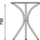 Table guéridon 590 Adico Forme: ronde, carrée; Structure: acier laqué; Couleur: aux choix personnalisable; Base pieds: tripode, 