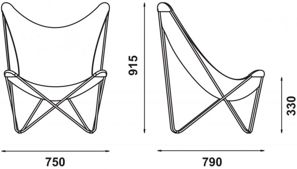 Transat 5014 Butterfly Adico Fonction: empilable; Structure: acier laqué; Assise: toile tressé; Couleur: aux choix personnalisab