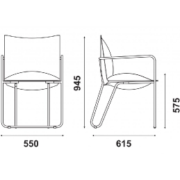 Fauteuil Bridge Fika Adico Dossier: garni, toile textylene lavable; Structure: acier laqué; Assise: garnie, toile textylene lava