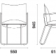 Fauteuil Bridge Fika Adico Dossier: garni, toile textylene lavable; Structure: acier laqué; Assise: garnie, toile textylene lava