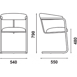 Fauteuil 224-A Adico Dossier: garni; Structure: acier chromé, acier laqué; Assise: garnie; Couleur: aux choix personnalisable po