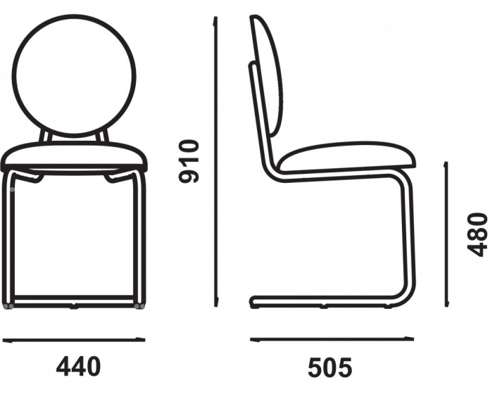 Chaise 270-A Adico Dossier: garni; Structure: acier chromé, acier laqué; Assise: garnie; Couleur: aux choix personnalisable avec