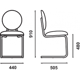 Chaise 270-A Adico Dossier: garni; Structure: acier chromé, acier laqué; Assise: garnie; Couleur: aux choix personnalisable avec