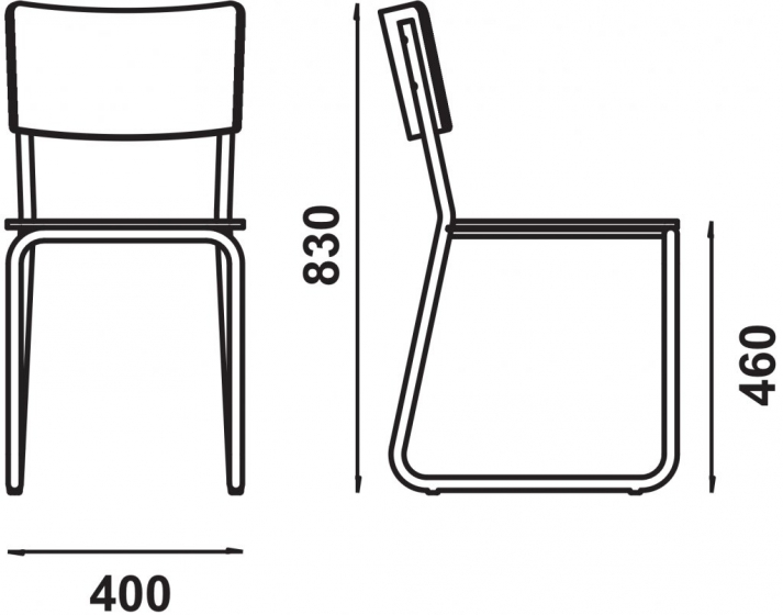 Chaise 284 Adico Dossier: bois; Structure: acier chromé, acier laqué; Assise: bois; Couleur: aux choix personnalisable; Base pie