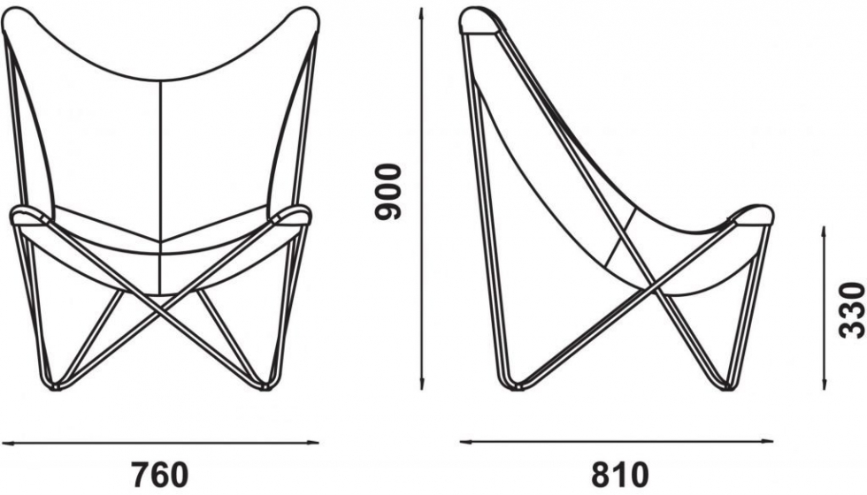 Chaise longue Butterfly 5014 Adico Dossier: coque cuir; Fonction: empilable; Structure: acier chromé, acier laqué; Assise: coque