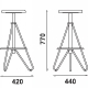 Tabouret 274-B Adico Structure: acier laqué; Assise: garnie, bois; Couleur: aux choix personnalisable avec, touche, structure, i