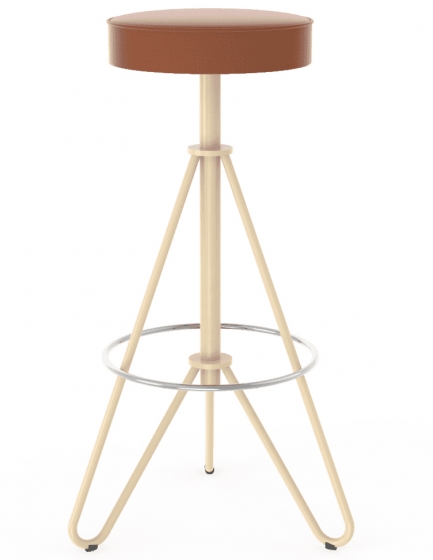 Tabouret 274-B Adico Structure: acier laqué; Assise: garnie, bois; Couleur: aux choix personnalisable avec, touche, structure, i