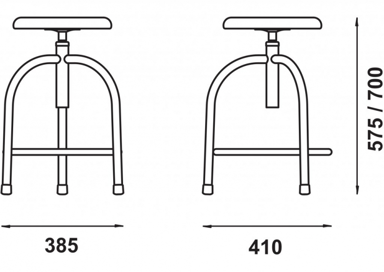 Tabouret bas 201-G Adico Hauteur: réglable; Structure: acier chromé, acier laqué; Assise: garnie, bois, bois multiplis; Couleur: