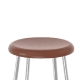 Tabouret bas 341 Adico Structure: acier chromé, acier laqué; Assise: bois; Couleur: aux choix personnalisable pour, avec, assise