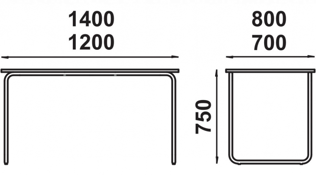 Table 4 pieds 280 Adico Structure: acier chromé, acier laqué; Couleur: aux choix personnalisable; Plateau: medium, laqué acier, 