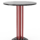 Table guéridon 282 Adico Structure: acier chromé, acier laqué; Couleur: aux choix personnalisable; Base pieds: fonte, ronde; Col