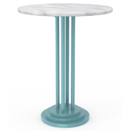 Table guéridon 282 Adico Structure: acier chromé, acier laqué; Couleur: aux choix personnalisable; Base pieds: fonte, ronde; Col