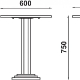 Table guéridon 282 Adico Structure: acier chromé, acier laqué; Couleur: aux choix personnalisable; Base pieds: fonte, ronde; Col