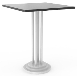 Table guéridon 282 Adico Structure: acier chromé, acier laqué; Couleur: aux choix personnalisable; Base pieds: fonte, ronde; Col