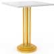 Table guéridon 282 Adico Structure: acier chromé, acier laqué; Couleur: aux choix personnalisable; Base pieds: fonte, ronde; Col