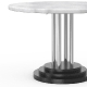 Table basse 282-B Adico Structure: acier chromé, acier laqué; Couleur: aux choix personnalisable; Base pieds: ronde; Colonne: in