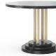 Table basse 282-B Adico Structure: acier chromé, acier laqué; Couleur: aux choix personnalisable; Base pieds: ronde; Colonne: in