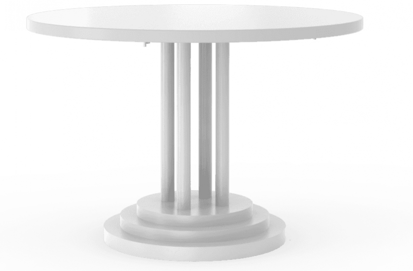 Table basse 282-B Adico Structure: acier chromé, acier laqué; Couleur: aux choix personnalisable; Base pieds: ronde; Colonne: in